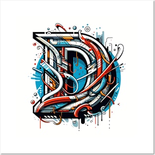 Letter D design graffity style Posters and Art